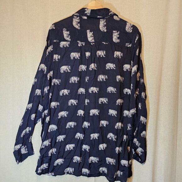 Vtg Chico's Design Navy Button Front With White Bears Polar Grizzly Size 3 = XL - Picture 7 of 9